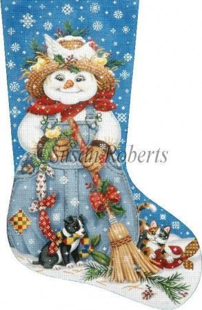 Liz Goodrick-Dillon Country Snowman Stocking Needlepoint Canvas - 13M