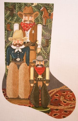 Liz Goodrick-Dillon Cowboy Nutcracker Stocking Needlepoint Canvas - 18M