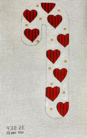 Melissa Shirley Designs Striped Heart Candy Cane Needlepoint Canvas