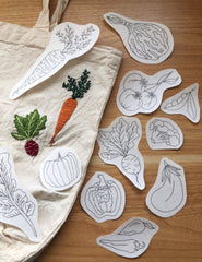 M Creative J Veggie Delight Peel Stick and Stitch Embroidery Patterns
