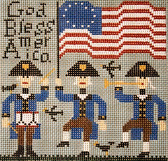 Birds of a Feather God Bless America Needlepoint Canvas
