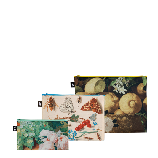 LOQI Still Life de Zurbarán, van Kessel, von Huysum Recycled Project Bags - Set of 3