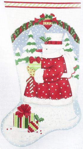 Melissa Shirley Designs Classic Snowman Stocking Needlepoint Canvas