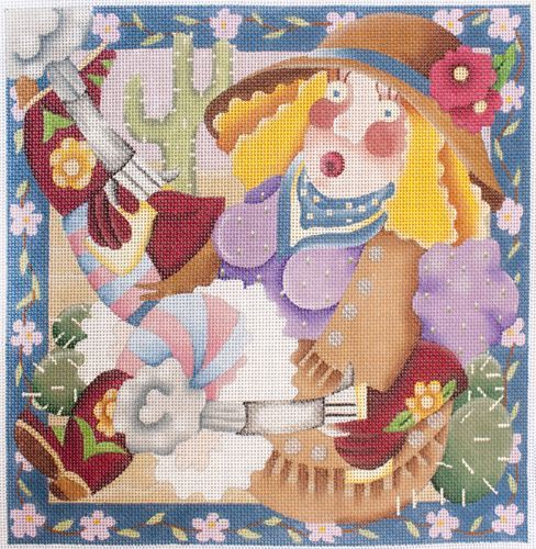 Melissa Shirley Designs Calamity Jane Pillow Needlepoint Canvas