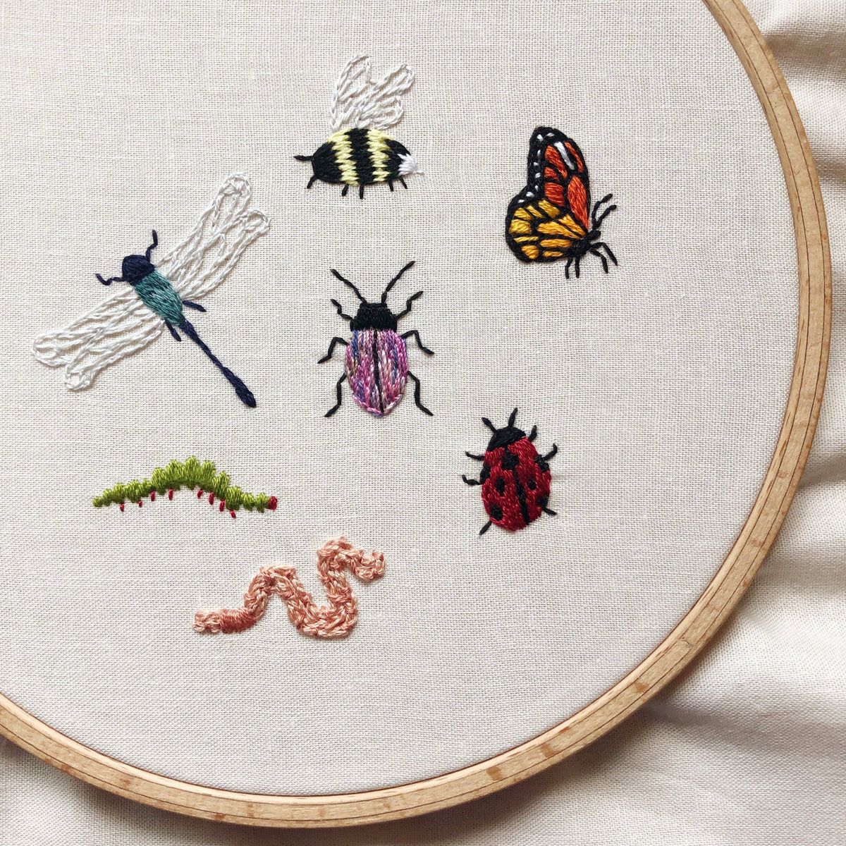 M Creative J Bugs Embroidery Patterns - Stick and Stitch Insect Embroidery