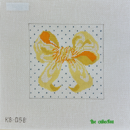 The Collection Designs Small Yellow Bow Needlepoint Canvas