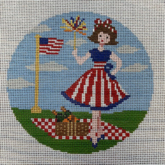 The Gingham Stitchery Kirkland Design Studios Betty Loves Independence Day Canvas And Stitch Guide Needlepoint Canvas