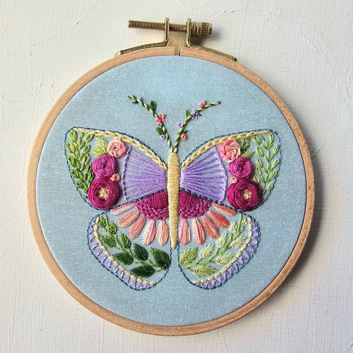 Jessica Long Embroidery Beginner Butterfly Sampler Hand Embroidery Kit