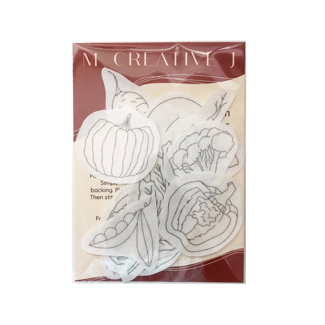 M Creative J Veggie Delight Peel Stick and Stitch Embroidery Patterns