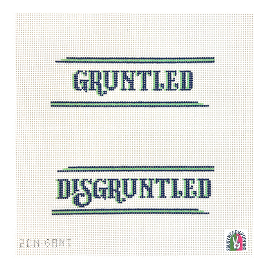 2 Busy Needlepointing Dis Gruntled Sign Needlepoint Canvas
