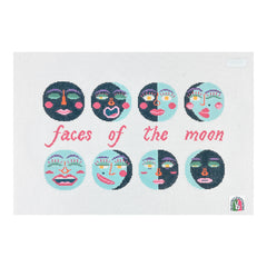 2 Busy Needlepointing Faces of the Moon Needlepoint Canvas