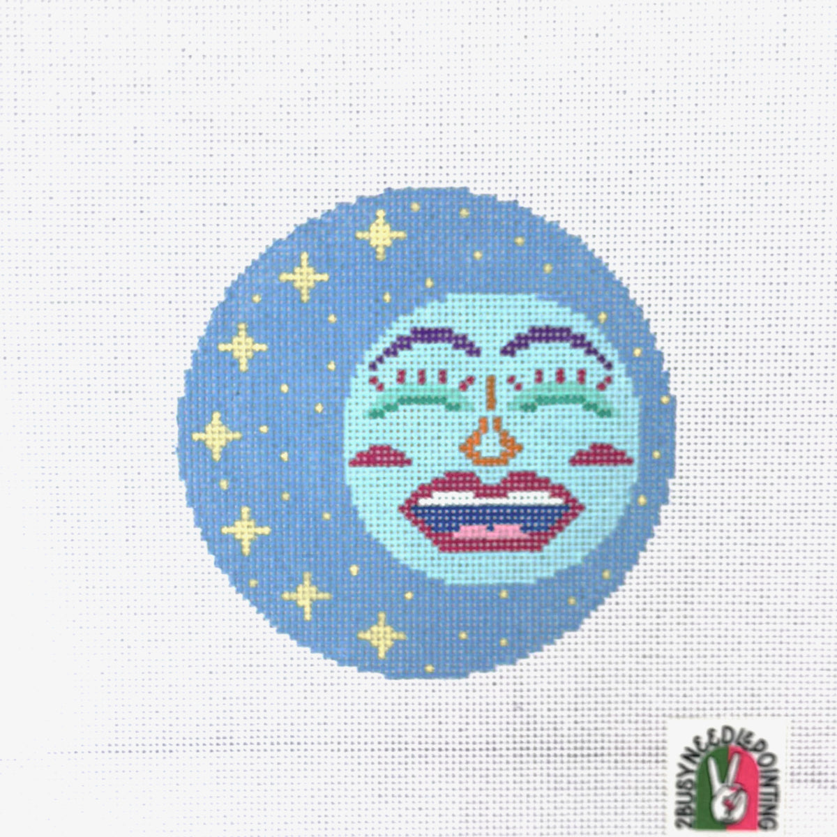 2 Busy Needlepointing Full Moon Needlepoint Canvas
