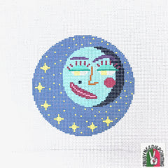 2 Busy Needlepointing Waning Gibbeous Needlepoint Canvas