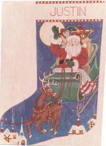 The Meredith Collection Treglown Designs Santas Ride Stocking Needlepoint Canvas