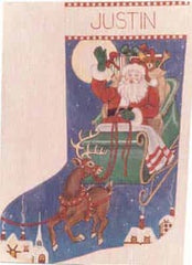The Meredith Collection Treglown Designs Santas Ride Stocking Needlepoint Canvas