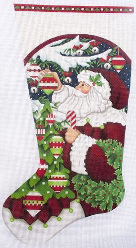 Melissa Shirley Designs Classic Santa Sock Needlepoint Canvas