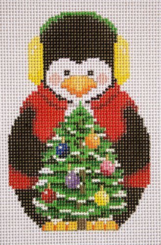 Susan Roberts Needlepoint Penguin with Tree Needlepoint Canvas