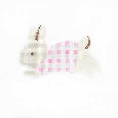 Audrey Wu Designs Gingham Bunny - Pink Pink Needlepoint Canvas