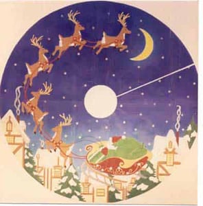 The Meredith Collection Treglown Designs Santas Ride Tree Skirt Needlepoint Canvas