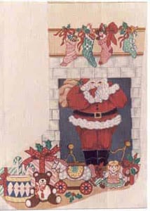 The Meredith Collection Treglown Designs Santa In Chimney Needlepoint Canvas