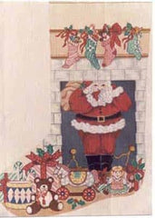 The Meredith Collection Treglown Designs Santa In Chimney Needlepoint Canvas