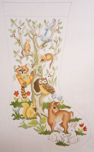 CBK Needlepoint Collections Forest Critters Stocking Needlepoint Canvas