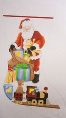 CBK Needlepoint Collections Santa with Train Stocking Needlepoint Canvas