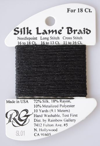 Rainbow Gallery Silk Lame Braid 18 - 250 Heather Glen