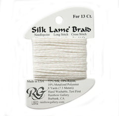 Rainbow Gallery Silk Lame Braid 13 - 002 White