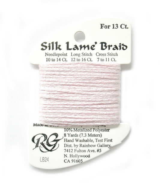 Rainbow Gallery Silk Lame Braid 13 - 024 Baby Pink