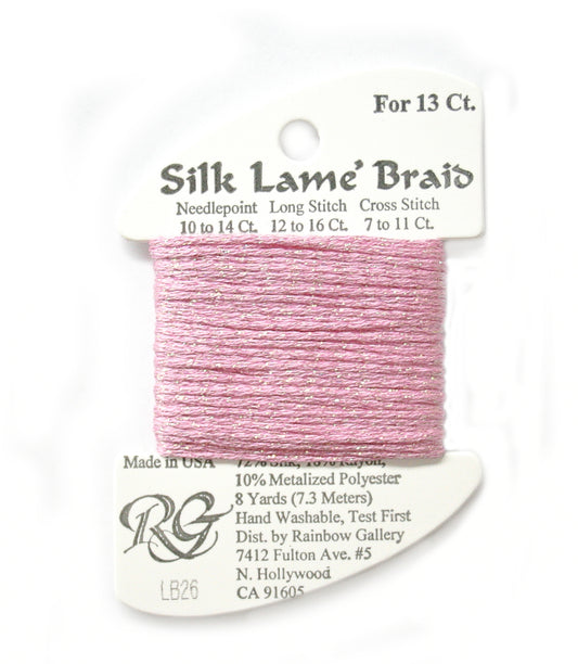 Rainbow Gallery Silk Lame Braid 13 - 026 Raspberry