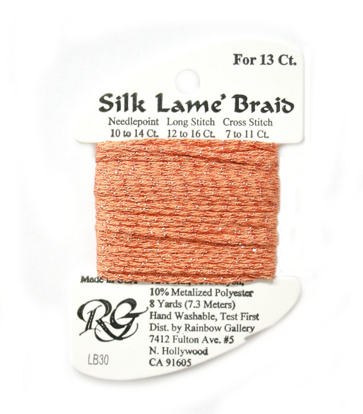 Rainbow Gallery Silk Lame Braid 13 - 030 Orange