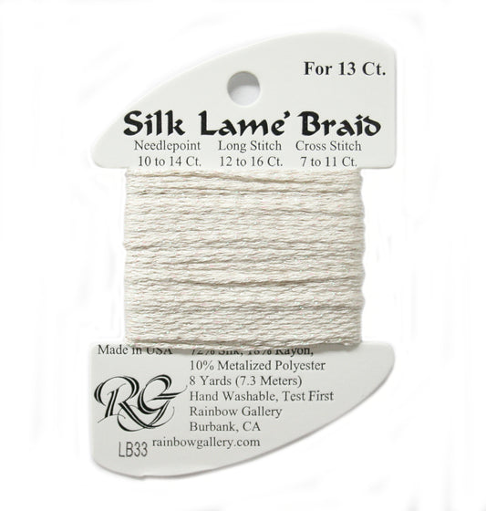 Rainbow Gallery Silk Lame Braid 13 - 033 Eggshell