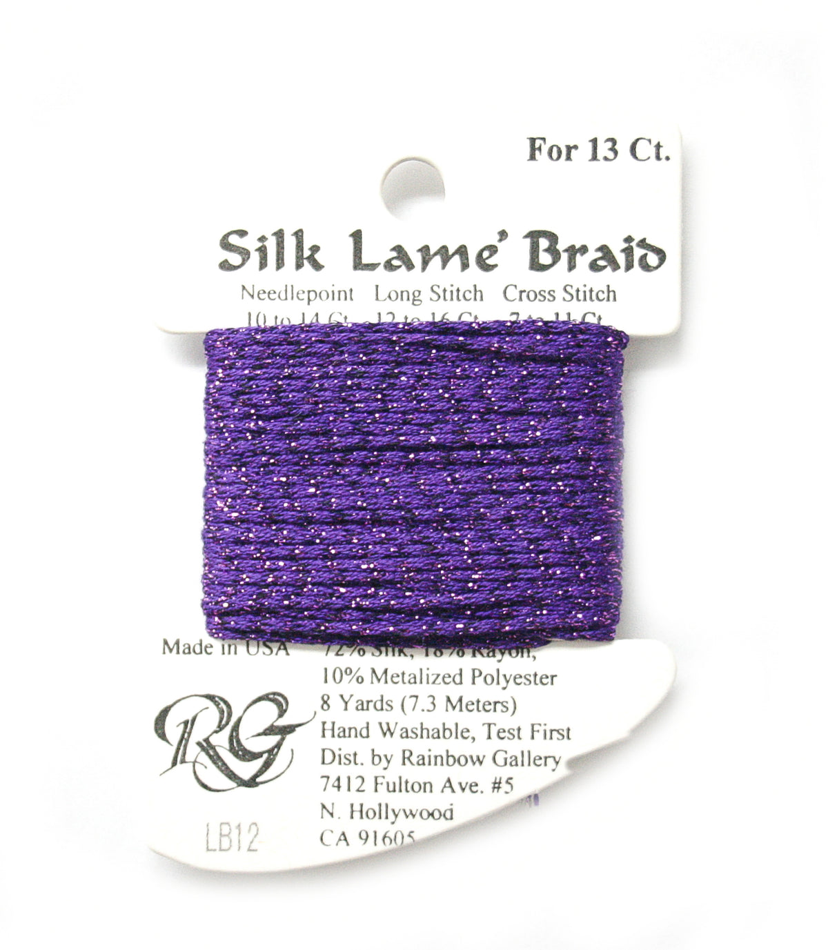 Rainbow Gallery Silk Lame Braid 13 - 012 Purple