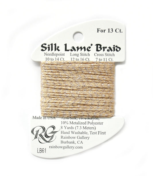 Rainbow Gallery Silk Lame Braid 13 - 061 Sand Gold