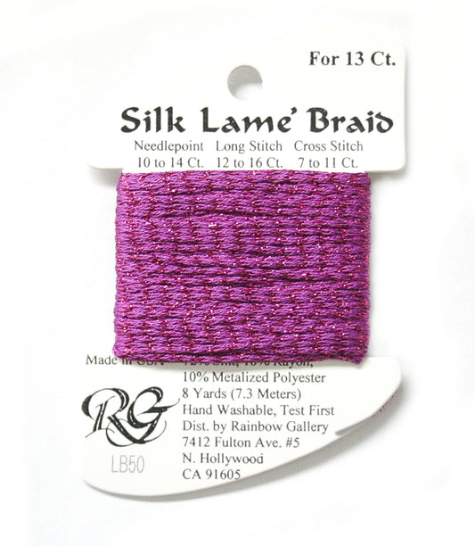 Rainbow Gallery Silk Lame Braid 13 - 050 Fuchsia