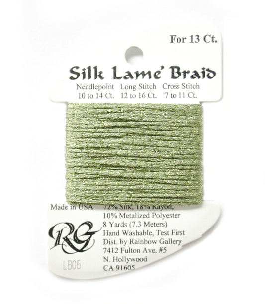 Rainbow Gallery Silk Lame Braid 13 - 005 Avocado