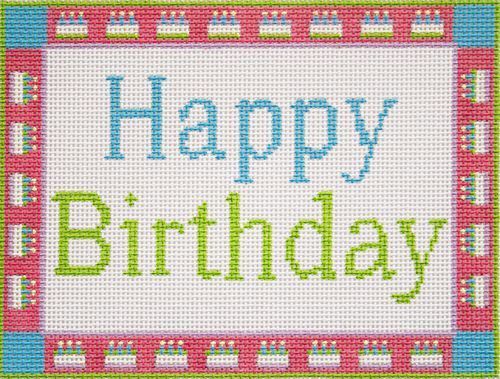 CBK Needlepoint Collections Happy Birthday Sign Needlepoint Canvas