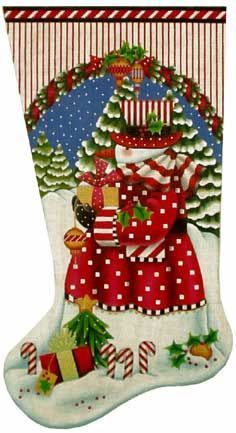 Melissa Shirley Designs Candy Cane Snowman Needlepoint Canvas