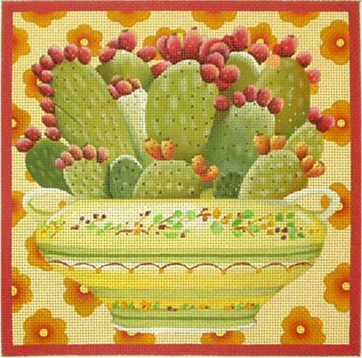 Melissa Shirley Designs Cactus Bowl Needlepoint Canvas