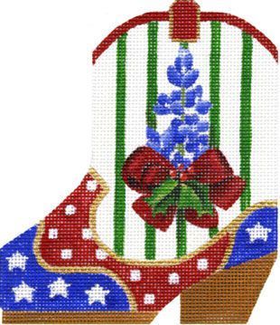 Melissa Shirley Designs Blue Bonnet Mini Boot Needlepoint Canvas