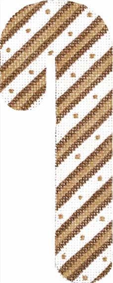 Melissa Shirley Designs 3 Gold Stripes Candy Cane Needlepoint Canvas