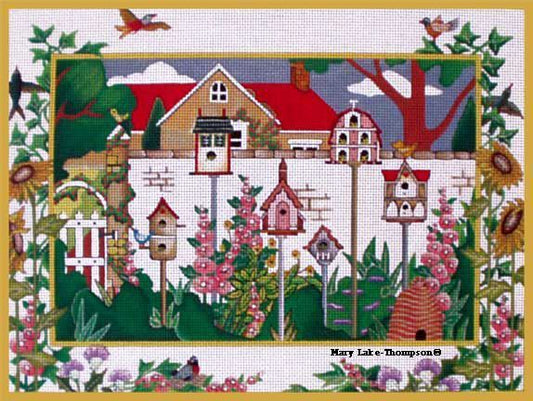 Melissa Shirley Designs Bird House Garden Needlepoint Canvas