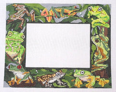 Barbara Russell Exotic Frogs Frame Needlepoint Canvas