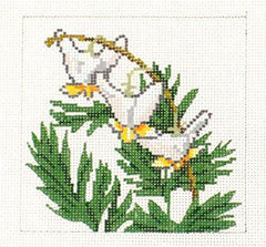 Barbara Russell Wild Flower Coaster: Dutchman’s Needlepoint Canvas