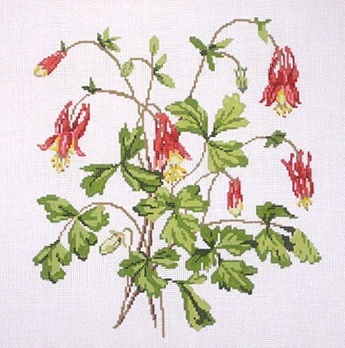 Barbara Russell Wildflower: Columbine Needlepoint Canvas