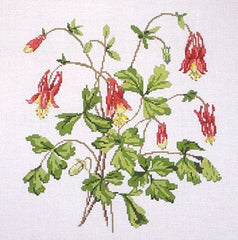 Barbara Russell Wildflower: Columbine Needlepoint Canvas