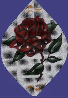 Rebecca Wood Designs Rain Drops on Roses Needlepoint Canvas