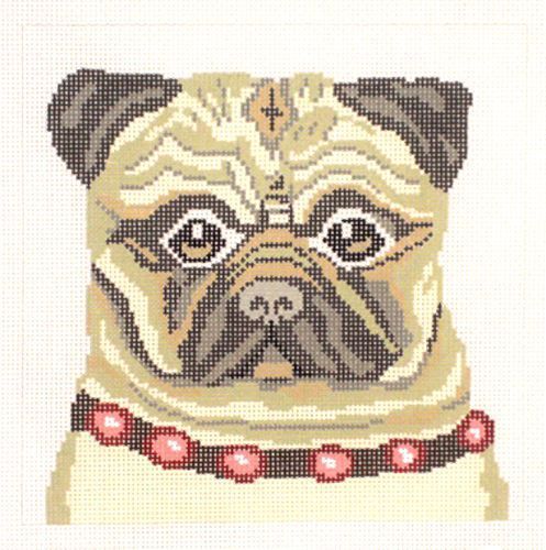 Barbara Russell Windsor Pug Dog Needlepoint Canvas