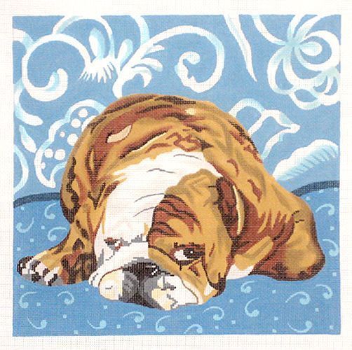 Barbara Russell Bulldog Needlepoint Canvas